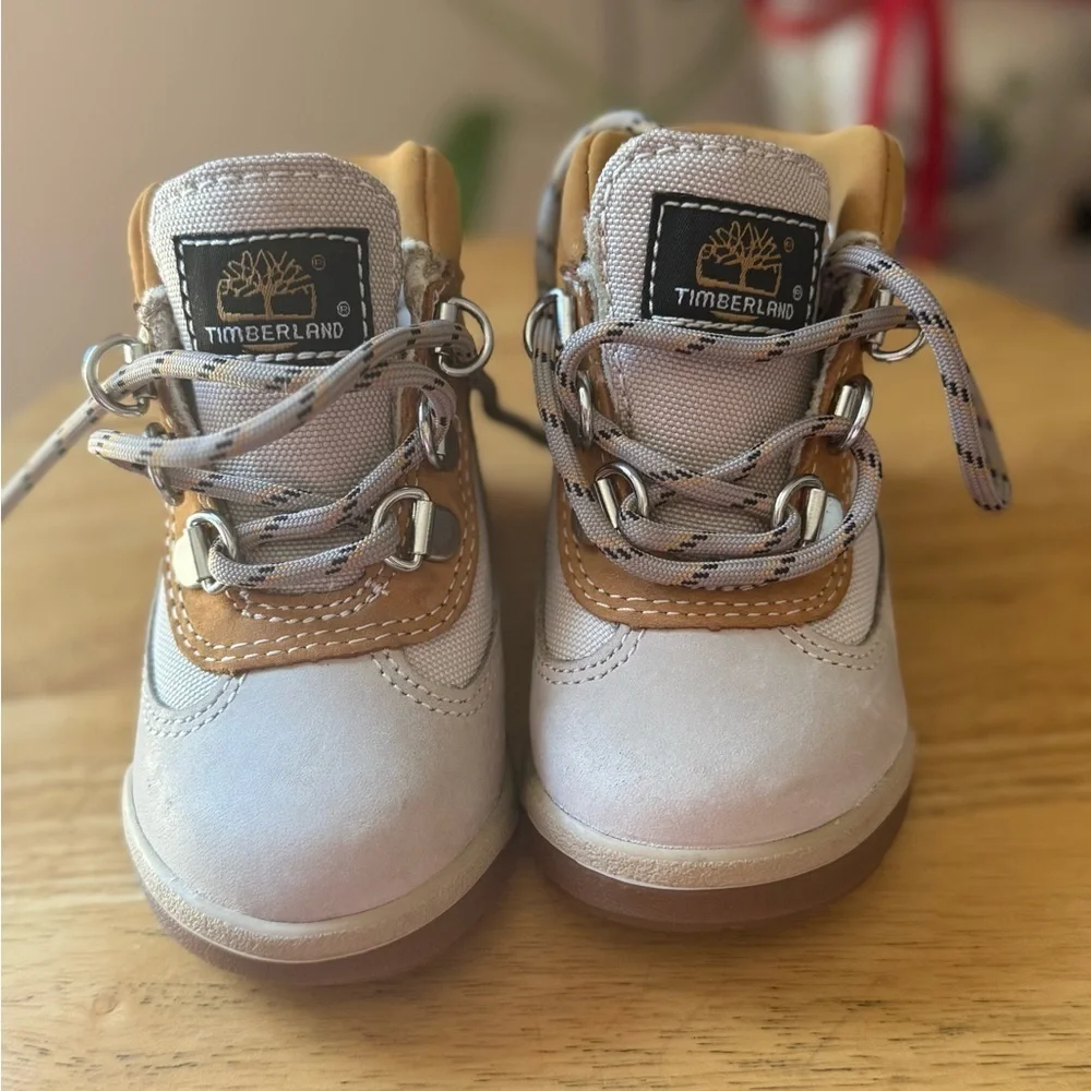 New Timberland Tan and White Boots with Chunky Sole